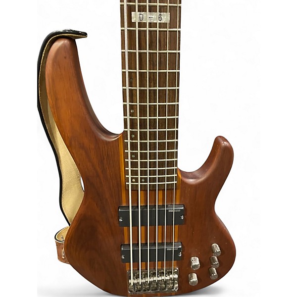 Used ESP LTD D6 6 String Natural Electric Bass Guitar