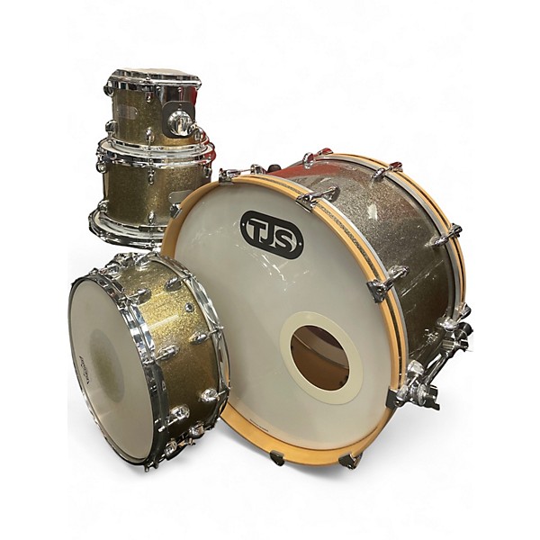 Used Tjs 5 Piece MAPLE PASSION CUSTOM GOLD SPARKLE Drum Kit