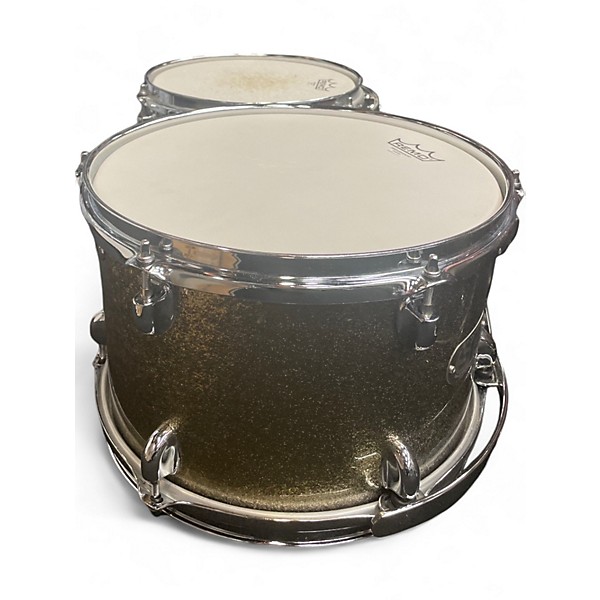 Used Tjs 5 Piece MAPLE PASSION CUSTOM GOLD SPARKLE Drum Kit