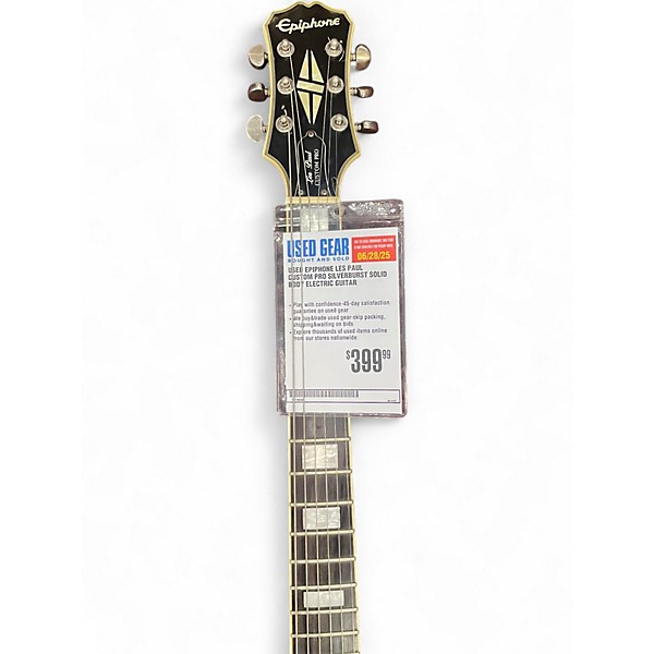 Used Epiphone Les Paul Custom Pro Silverburst Solid Body Electric Guitar