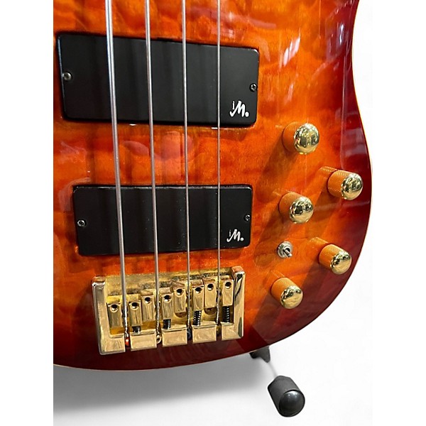Used Brian Moore Guitars I 4 RED FLAME MAPLE Electric Bass Guitar