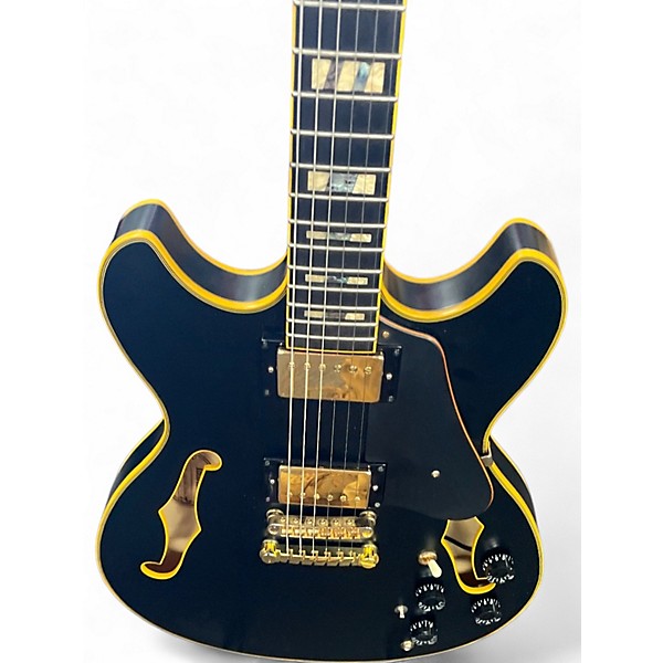 Used Ibanez JSM20 Black and Gold Hollow Body Electric Guitar