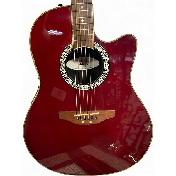 Used Ovation CELEBRITY CC 057 Red Acoustic Guitar