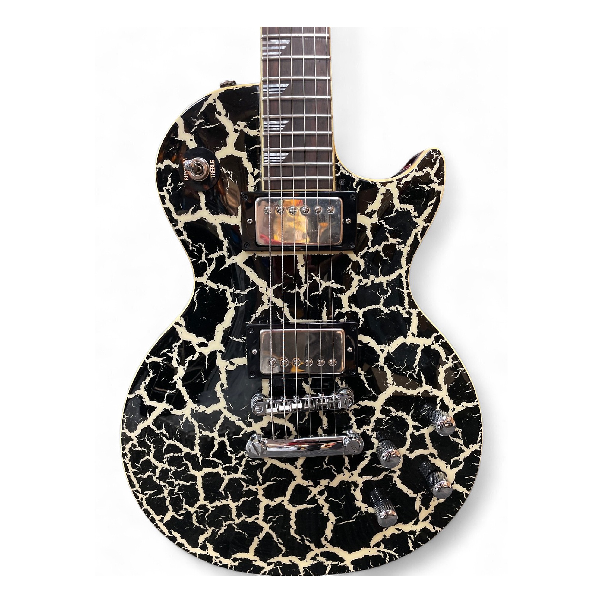 Used 2001 Epiphone Les Paul Nuclear Extreme Black Crackle Solid