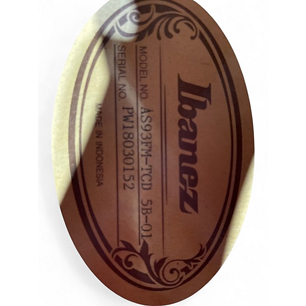 Used Ibanez AS93FM-TCD 5B01 Trans Cherry Hollow Body Electric Guitar