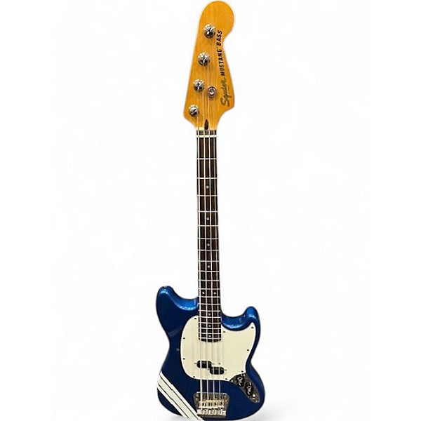 Used Squier FSR Classic Vibe 60's Competition Mustang  Lake Placid Blue W/ Racing Stripe Electric Bass Guitar