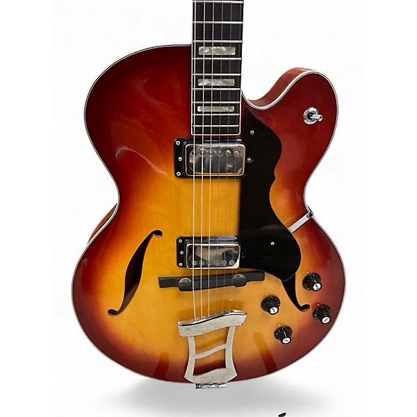 Vintage 1970s Hagstrom D'Aquisto Sunburst Hollow Body Electric Guitar