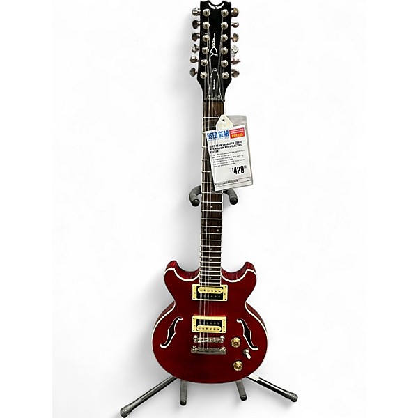 Used Dean SARASOTA Trans Red Hollow Body Electric Guitar