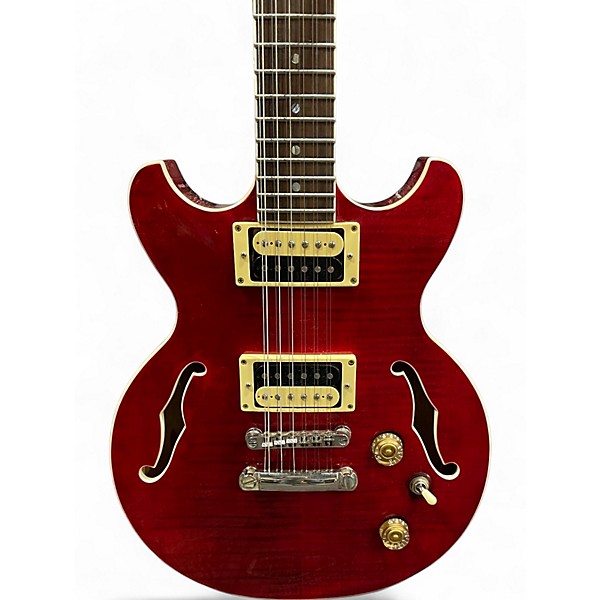 Used Dean SARASOTA Trans Red Hollow Body Electric Guitar