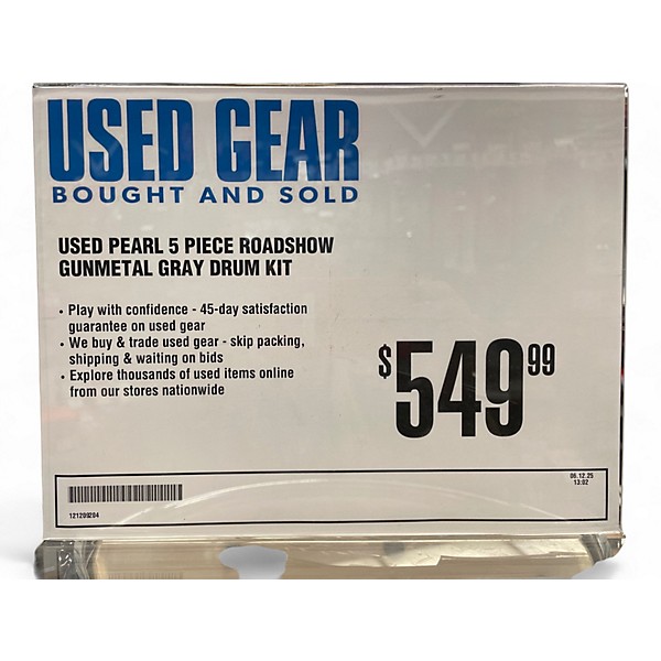 Used Pearl 5 Piece ROADSHOW Gunmetal Gray Drum Kit
