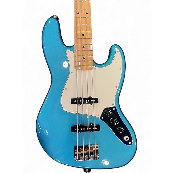 Used Fender Player Jazz Bass Metallic Aqua Marine Electric Bass Guitar