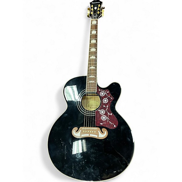 Used Epiphone EJ200SCE Black Acoustic Electric Guitar