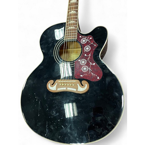 Used Epiphone EJ200SCE Black Acoustic Electric Guitar