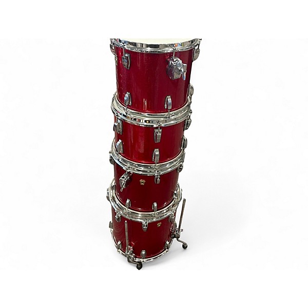 Used Ludwig 5 Piece Classic Maple Red Sparkle Drum Kit