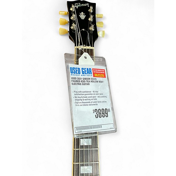 Used 2021 Gibson ES335 Figured Iced Tea Hollow Body Electric Guitar