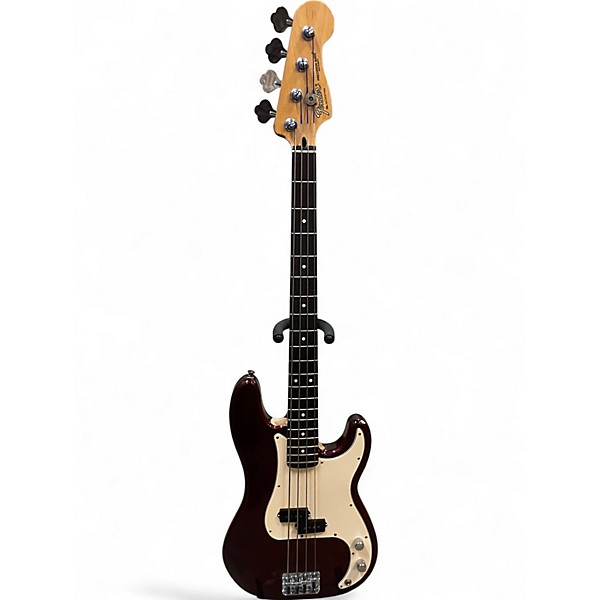 Used Fender Standard Precision Bass Burgandy Electric Bass Guitar
