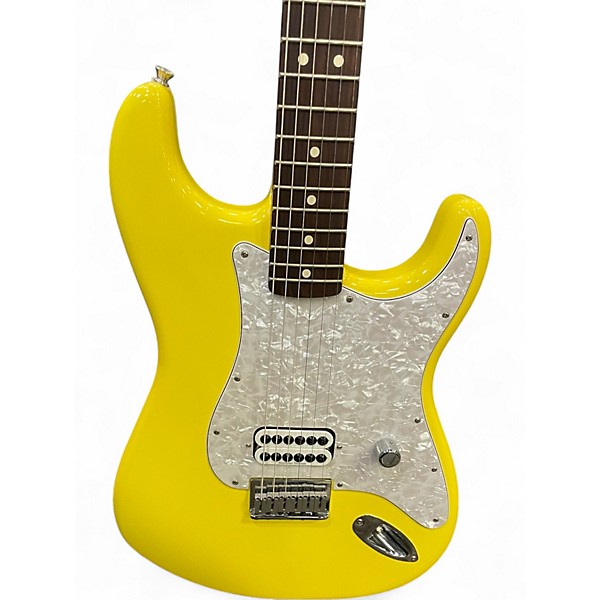 Used Fender Tom Delonge Signature Stratocaster Graffiti Yellow Solid Body Electric Guitar