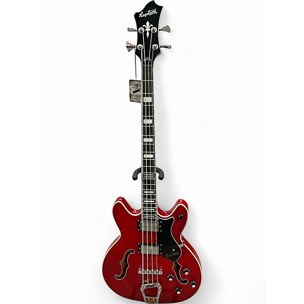 Used Hagstrom viking vikb-wtc Trans cherry Electric Bass Guitar