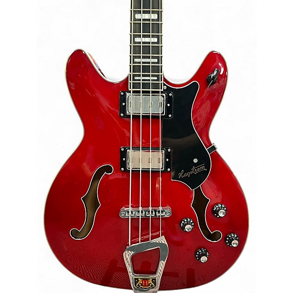 Used Hagstrom viking vikb-wtc Trans cherry Electric Bass Guitar