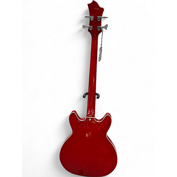 Used Hagstrom viking vikb-wtc Trans cherry Electric Bass Guitar
