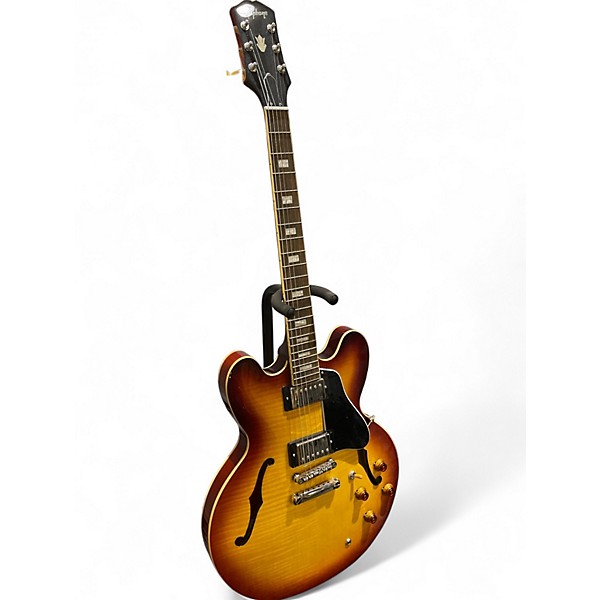 Used Epiphone ES-335 Figured IC Raspberry Tea Burst Solid Body Electric Guitar