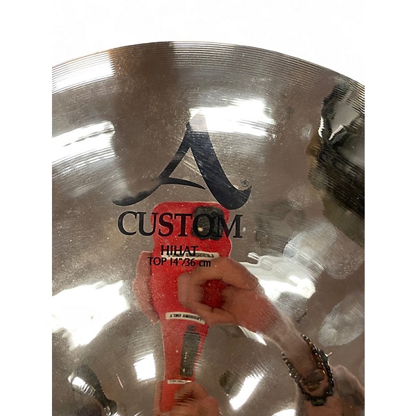 Used Zildjian 14in A Custom Hi Hat Pair Cymbal