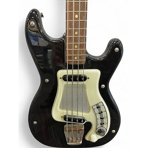 Vintage 1960s Hagstrom futurama h-1 Black and White Electric Bass Guitar