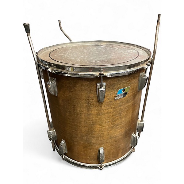 Used Ludwig 2 Piece Classic Maple 70's Blue Olive Badge 2 Piece 22 16 Mahogany Stain Drum Kit