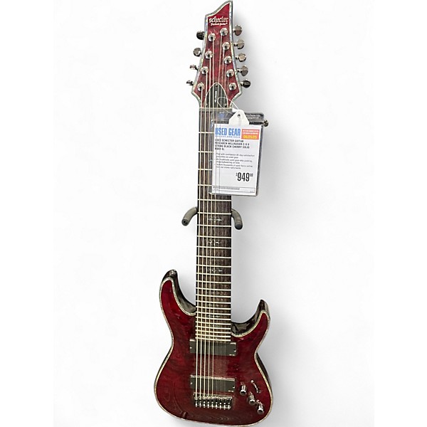 Used Schecter Guitar Research Hellraiser C-9 9 String Black Cherry Solid Body Electric Guitar