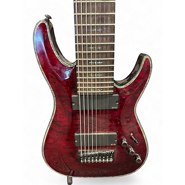 Used Schecter Guitar Research Hellraiser C-9 9 String Black Cherry Solid Body Electric Guitar