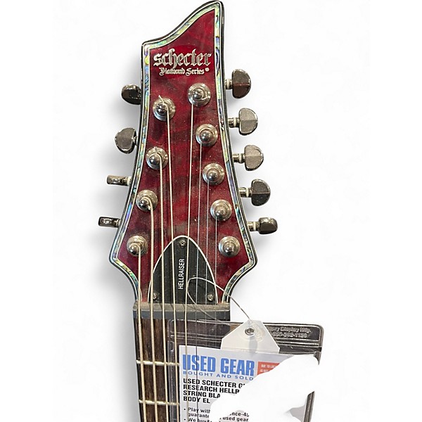 Used Schecter Guitar Research Hellraiser C-9 9 String Black Cherry Solid Body Electric Guitar