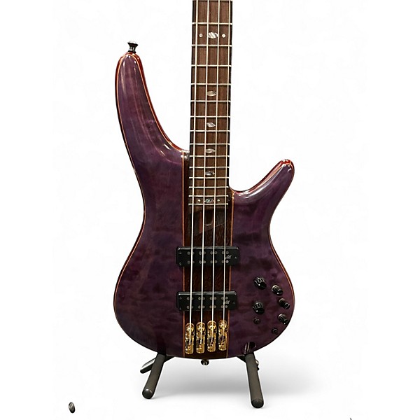Used Ibanez SR2400 Premium Purple Electric Bass Guitar