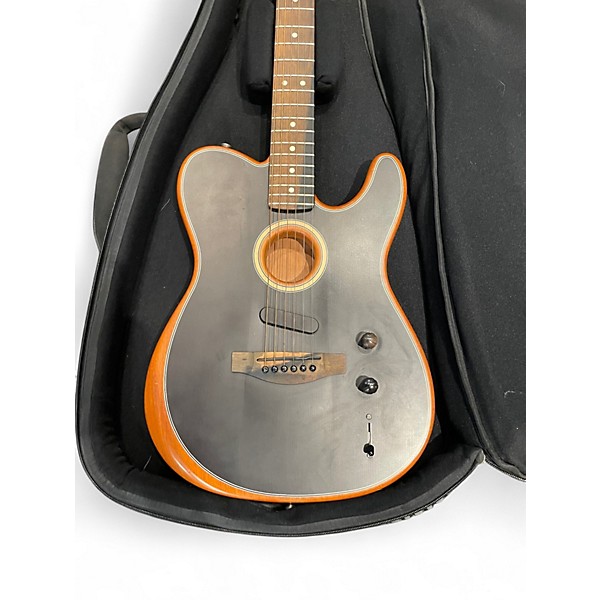 Used Fender American Acoustasonic Telecaster Black Acoustic Electric Guitar