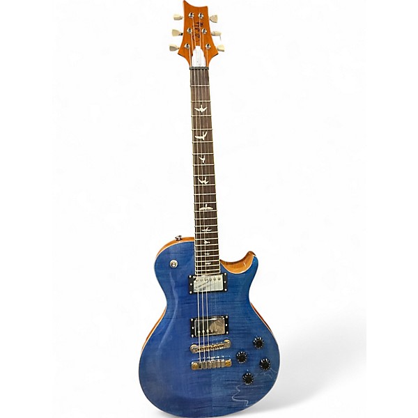 Used PRS SE Singlecut McCarty 594 Blue Ghost Flames Solid Body Electric Guitar