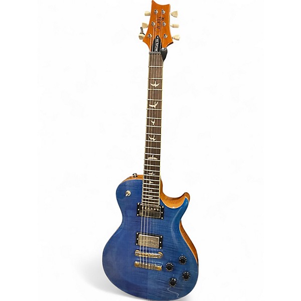 Used PRS SE Singlecut McCarty 594 Blue Ghost Flames Solid Body Electric Guitar