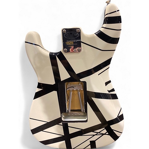 Used EVH Striped Series Black and White Solid Body Electric Guitar