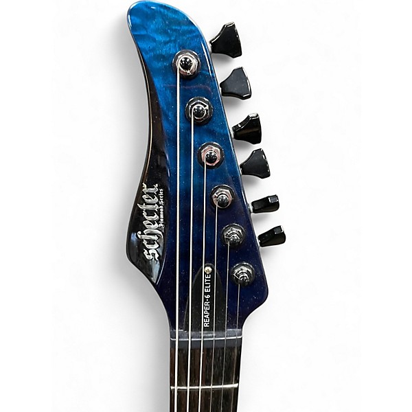 Used Schecter Guitar Research Reaper 6 Elite Deep Ocean Blue Solid Body Electric Guitar
