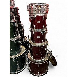 Used Pulse 5 Piece drums Candy Apple Red Drum Kit