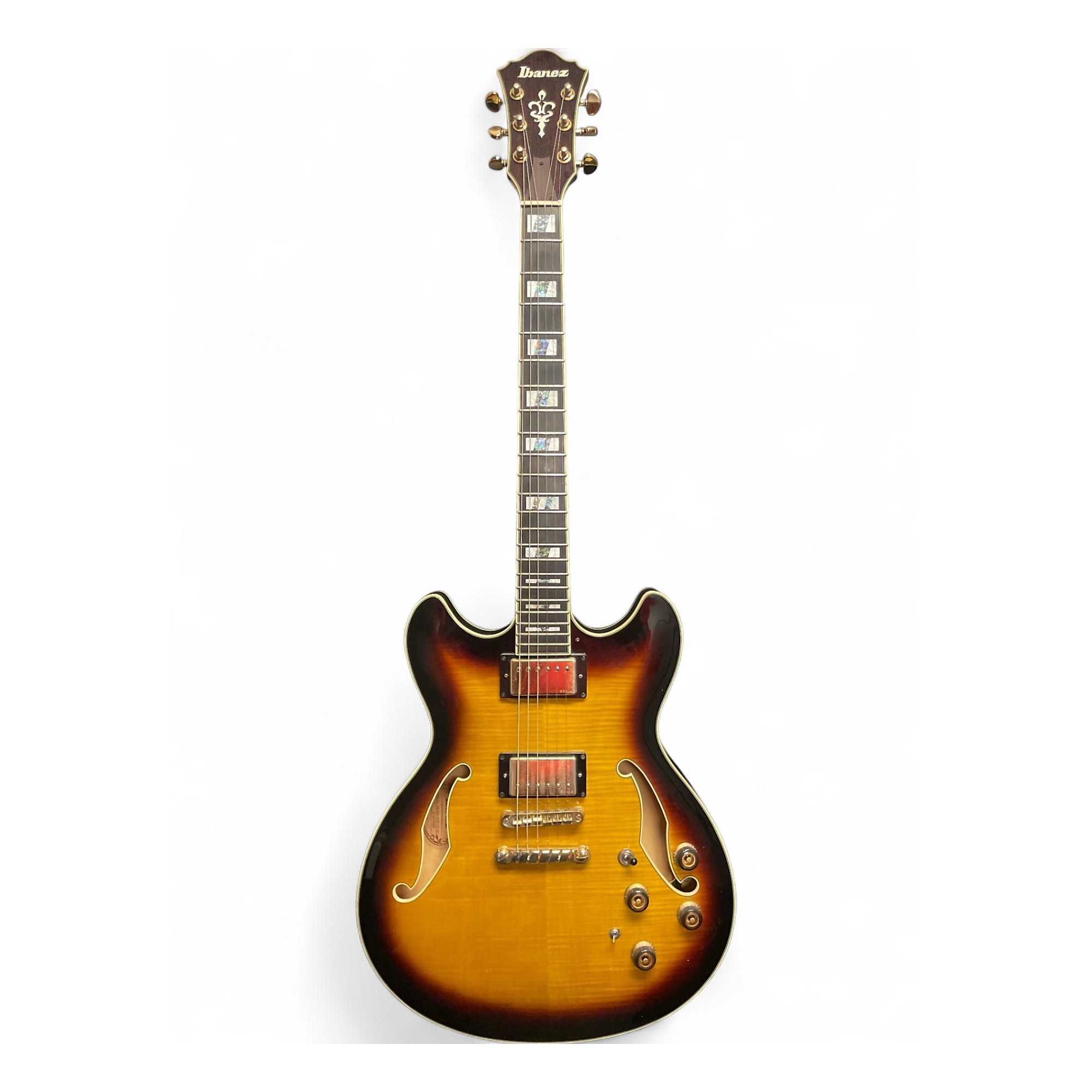 Used Ibanez AS153 2 Color Sunburst Hollow Body Electric Guitar 2