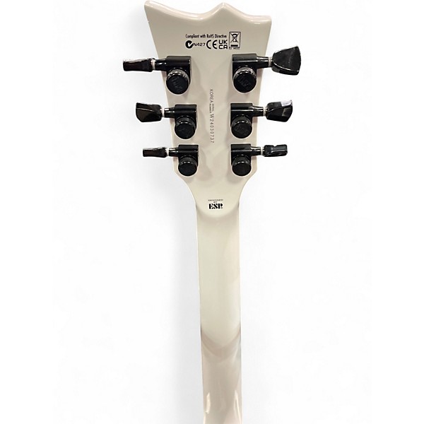 Used Esp Ltd James Hetfield Iron Cross Snow White Solid Black and White Solid Body Electric Guitar