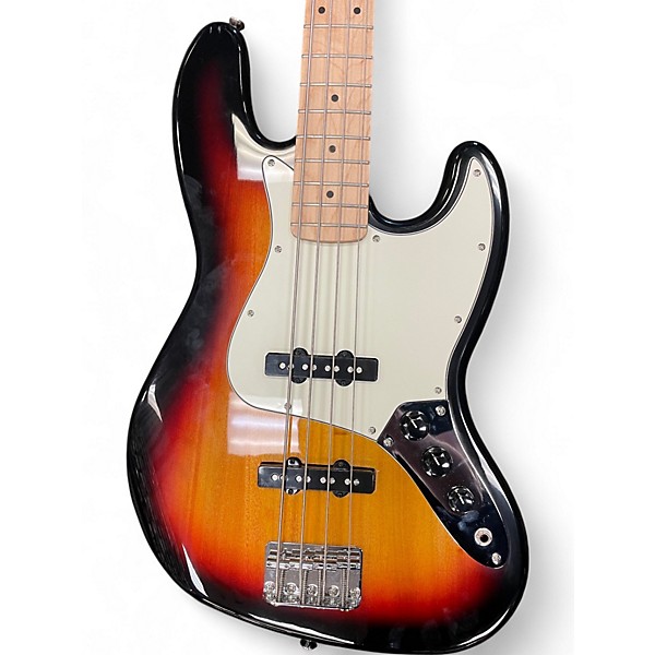 Used Squier Affinity Jazz Bass 3 Tone Sunburst Electric Bass Guitar