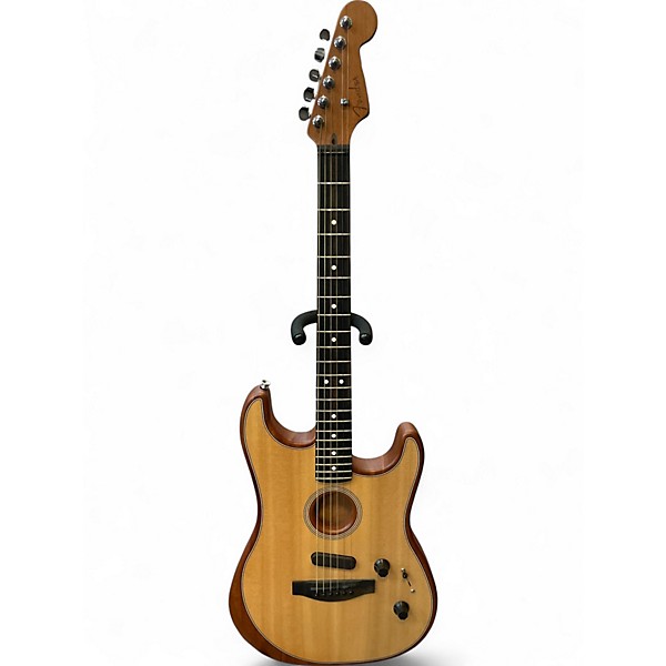 Used Fender American Acoustasonic Stratocaster Natural Acoustic Electric Guitar