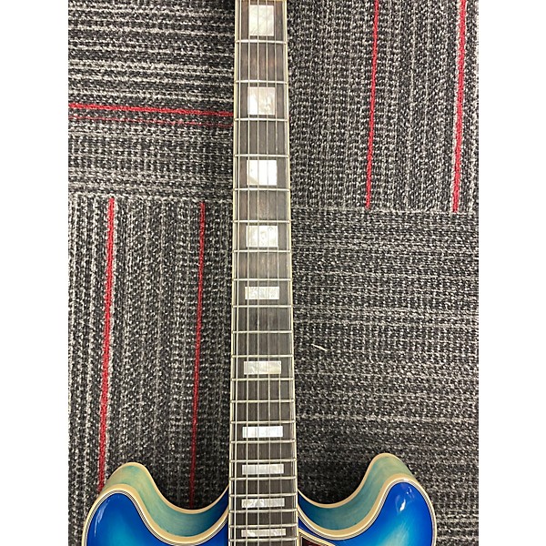 Used 2022 D'Angelico DAPDCXTBBCS Blue Burst Hollow Body Electric Guitar