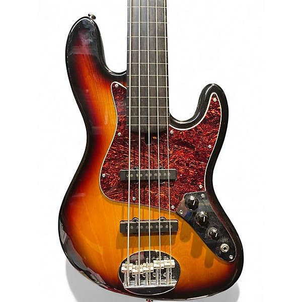 Used Lakland 55-60 Skyline Custom 5 String Sunburst Electric Bass Guitar