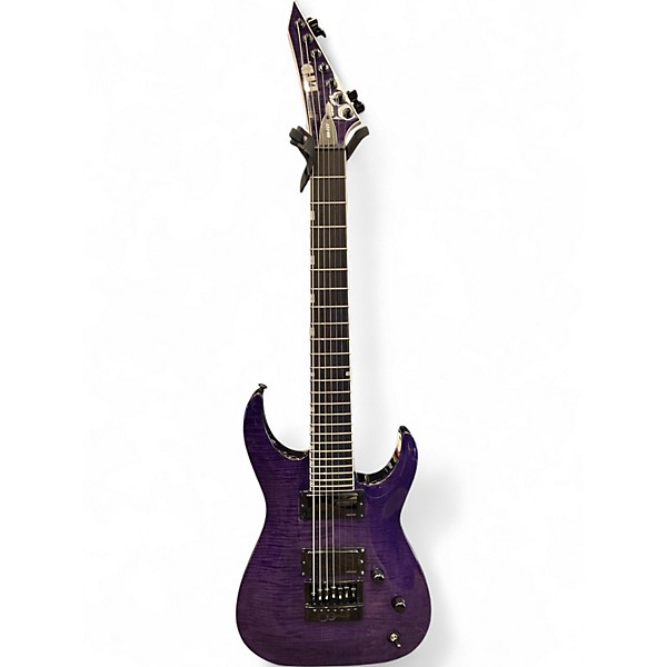 Used ESP Brian "Head" Welch SH7ET Evertune 7 String See Thru Purple Solid Body Electric Guitar