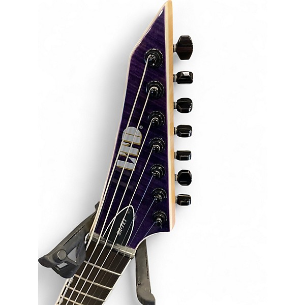 Used ESP Brian "Head" Welch SH7ET Evertune 7 String See Thru Purple Solid Body Electric Guitar