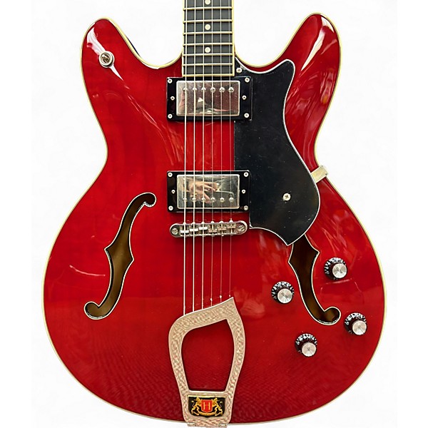 Used Hagstrom Viking Candy Apple Red Hollow Body Electric Guitar