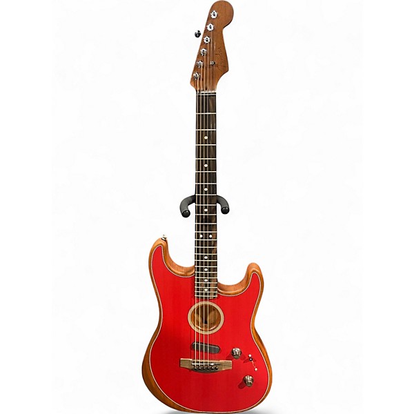Used Fender American Acoustasonic Telecaster red Acoustic
