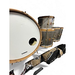 Used A&f Drum Company 4 Piece Aluminum and Wood Hoop Raw Drum Kit