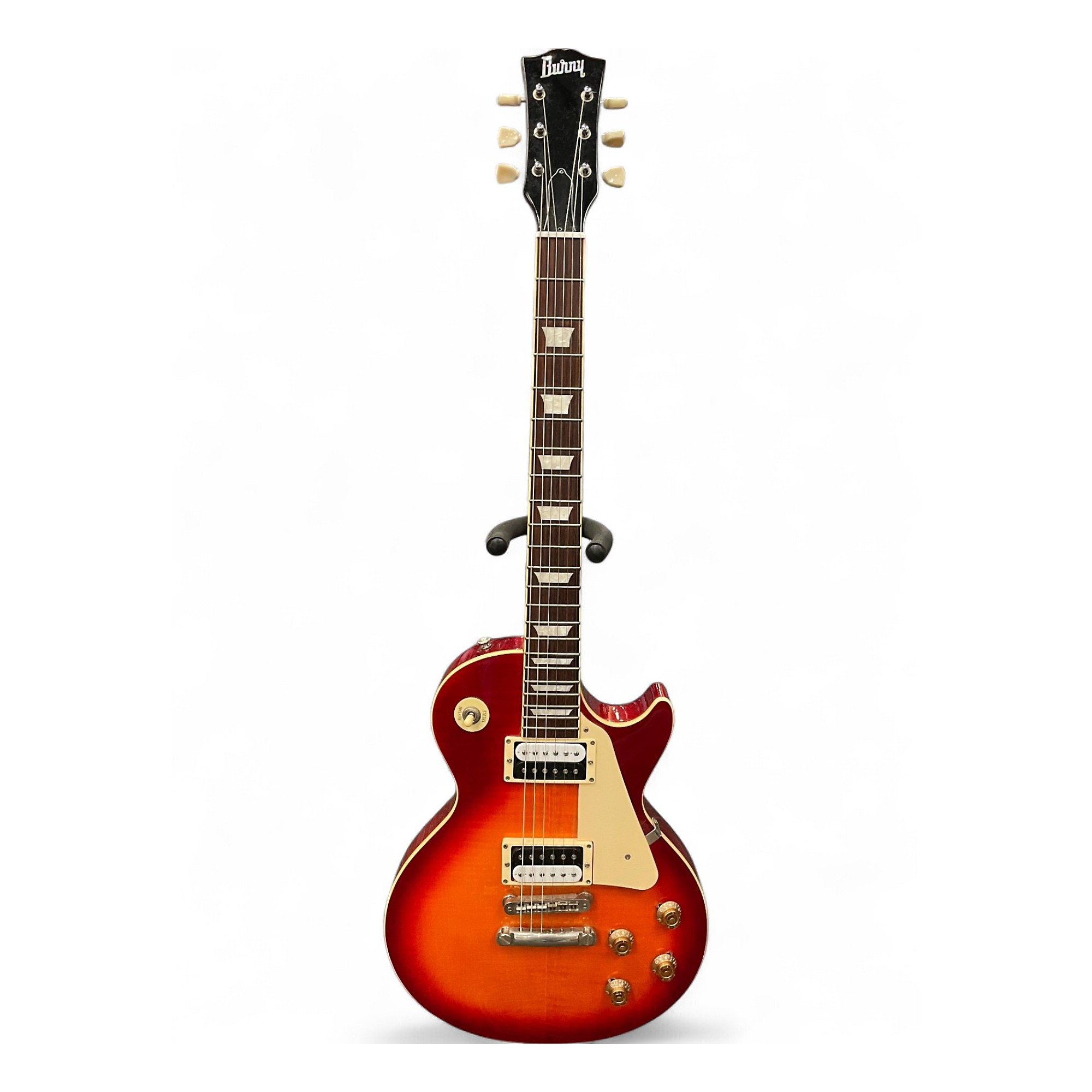 Used Burny LG-75 Cherry Sunburst Solid Body Electric Guitar Cherry